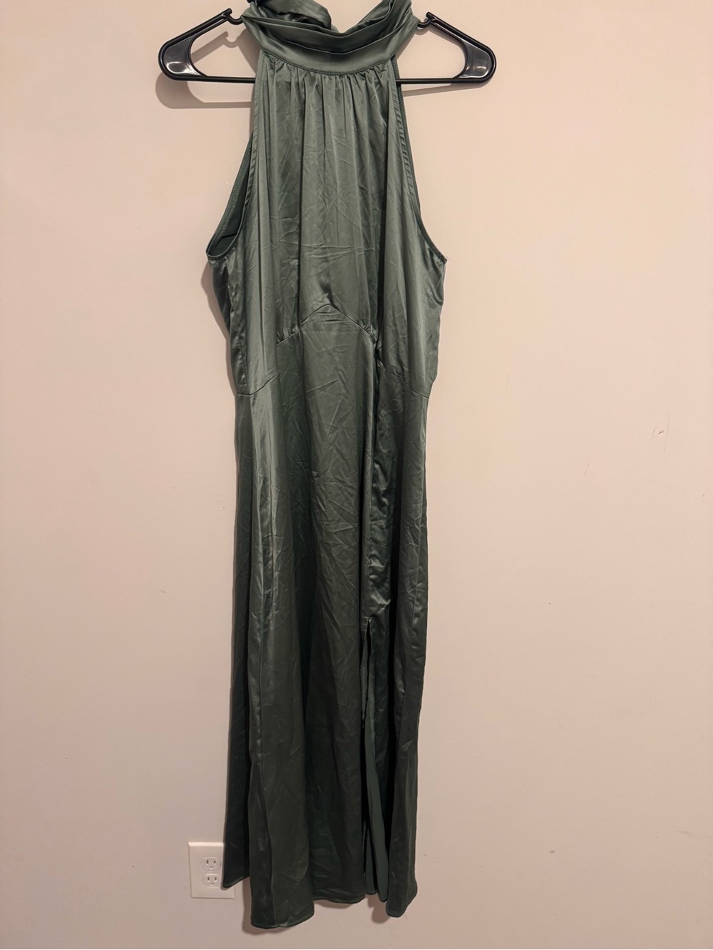 Sleeveless High-Neck Maxi Dress in Sage Green
